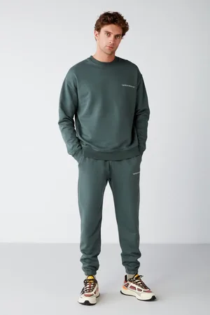 Grimelange Marshall Trainingsanzug-set Aus Baumwolle, Fleece-innenseite, Bestickt, Dunkelgrün für Herren - 2XL