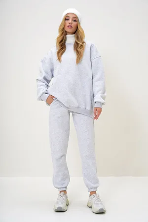 Trend Alacati stili Grimelange Trainingsanzug-set Mit Rundhalsausschnitt, Oversize-sweatshirt Und Elastischem Bein für Damen - XL