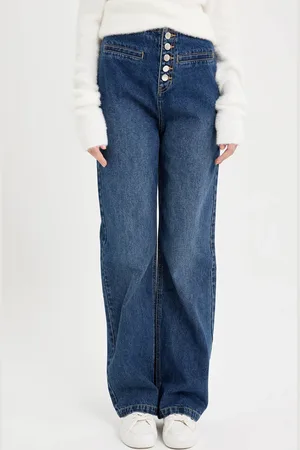 DeFacto 90er Jahre Lange Jeanshose Mit Weitem Bein Und Hoher Taille für Damen - 42