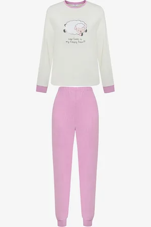 Penti Nap Time Thermal Fliederfarbenes Pyjama-set für Damen - L