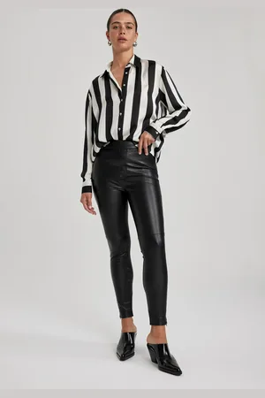 DeFacto Leggings Aus Kunstleder Mit Hoher Taille für Damen - L