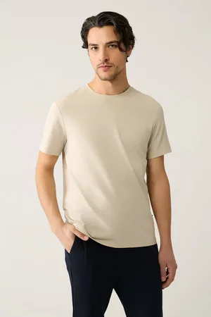 Avva 100% Baumwolle Atmungsaktives T-shirt Mit Rundhalsausschnitt E 001000 für Herren - S
