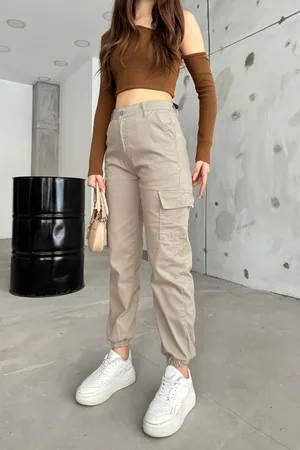 BİKELİFE Hose Aus Gabardine-stoff Mit Cargotaschen für Damen - M