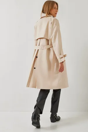 Bianco Lucci Trenchcoat Mit Aller-detail Vorne, Zweireihig, 8118 für Damen - 38