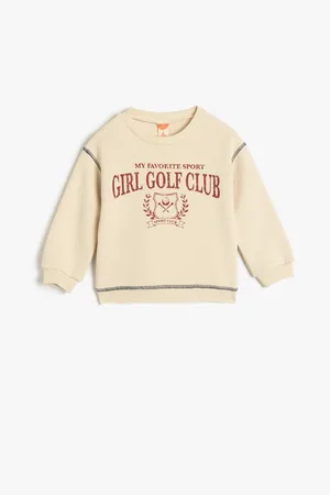 Koton Langärmliges Baumwoll-sweatshirt – Slogan-druck, Rundhalsausschnitt für Damen - 3–4 Jahre
