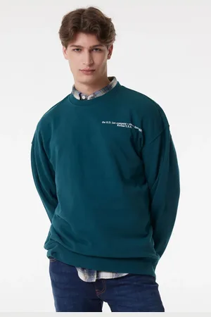 Lee Locker Sitzendes, Entspannt Geschnittenes Rundhals-sweatshirt Aus 100 % Baumwolle In Smaragdgrün für Herren - L