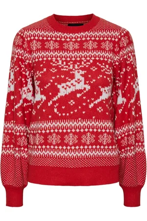 Pieces® Gestrickter Pullover Lange Ärmel O-neck All Over Jacquard Das Angebot Entspricht: K2024-fw-8938 K2 für Damen - L