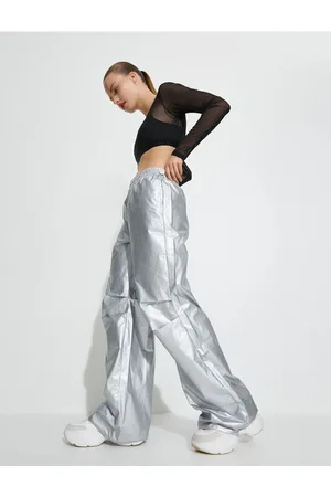 Koton Fallschirm-jogginghose Mit Elastischem Bund, Stoppern, Taschen Und Wasserabweisenden Eigenschaften für Damen - XL