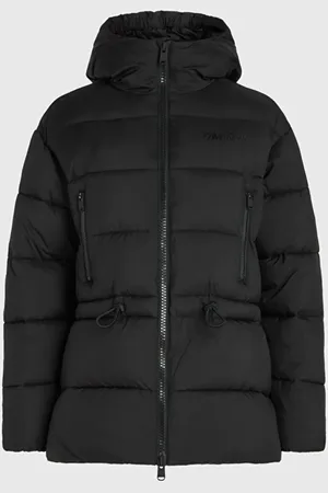 Calvin Klein Regular Fit Kapuzen-reißverschluss, Elastische Taille, Lange Ärmel, Schwarze Daunenjacke -b für Damen - XS