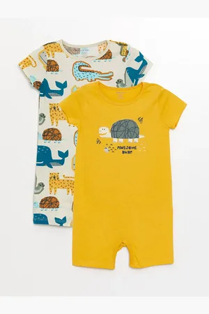 LC Waikiki Lcw Baby-jungen-strampler – Rundhalsausschnitt, Kurze Ärmel, Bedruckt, 2er-pack für Herren - 3–6 Monate