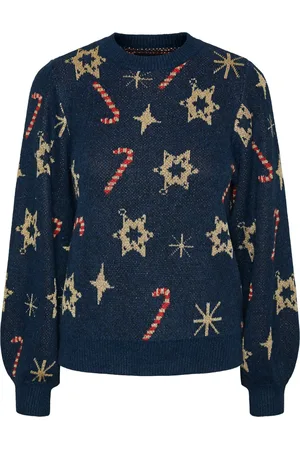 Pieces® Gestrickter Pullover Lange Ärmel O-neck All Over Jacquard Das Angebot Entspricht: K2024-fw-8938 K2 für Damen - L