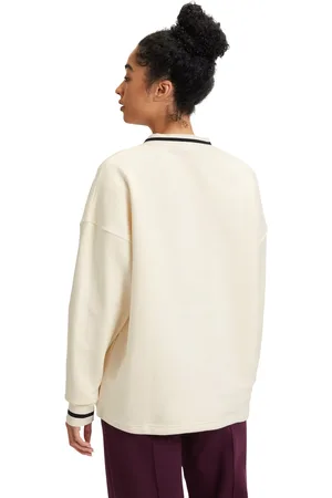 Fila Langerma Übergroßes Sweatshirt Mit V-ausschnitt für Damen - L