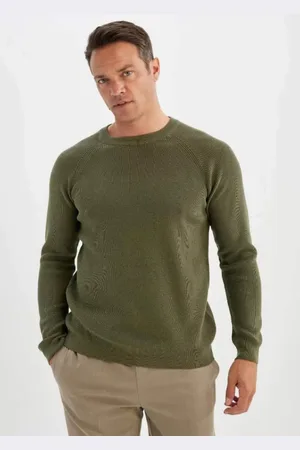 DeFacto Standard-passform, Normaler Schnitt, Fahrradkragen, Basic, Einfarbig, Strickpullover A8458ax24wn für Herren - 3XL