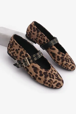 Marjin Ballerinas Bekosa Mit Leopardenmuster Und Nieten – Doppelt Gebändert Für Den Täglichen Gebrauch für Damen - 37