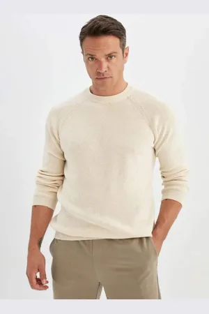 DeFacto Standard-passform, Normaler Schnitt, Fahrradkragen, Basic, Einfarbig, Strickpullover A8458ax24wn für Herren - 3XL