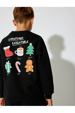 Koton Sweatshirt Mit Weihnachtlichem Motivdruck Und Langen Ärmeln Mit Rundhalsausschnitt für Herren - 6–7 Jahre