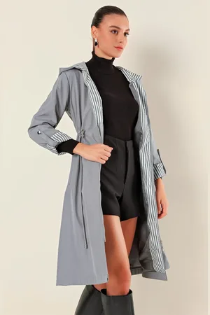 Bigdart 9091 Trenchcoat Mit Kapuze Und Kordelzug An Der Taille – für Damen - 36