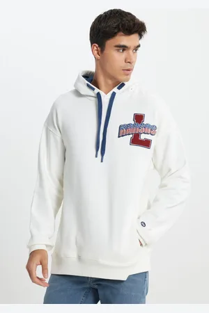 Lee Loose Fit Relaxed Fit Off White Kapuzenpullover für Herren - XL