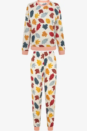 Penti Weißes Pyjama-set Aus Baumwollblatt für Damen - XS