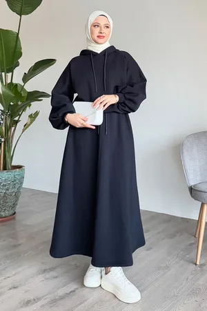 Instyle Marineblauer Anzug Mit Ballonärmeln Und Sweatrock für Damen - L/XL