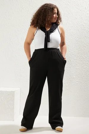 Trendyol Schwarze, Weit Geschnittene, Dünne Strick-jogginghose In Übergröße für Damen - 3XL