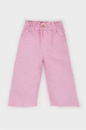 DeFacto Baby-mädchen-gabardine-hose Mit Weitem Bein Und Weitem Bein für Damen - 12–18 Monate