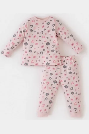 DeFacto Elastisches Pyjama-set Aus Gekämmter Baumwolle Mit Leopardenmuster – Lange Ärmel, Taille E0761a52 für Damen - 12–18 Monate