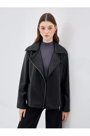 LC Waikiki Jacke In Lederoptik Mit Biker-kragen für Damen - 36