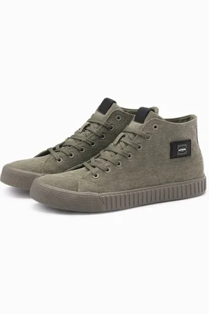 Ombre Clothing High Top Canvas Sneakers Oliv V2 44 für Herren - 43
