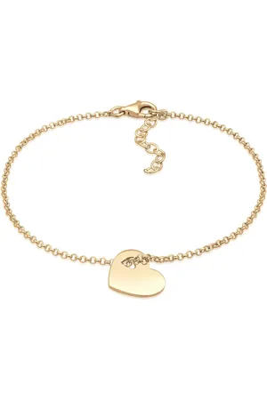 Elli Armband Aus 925er-sterlingsilber Mit Herz-liebesschliff für Damen - 18 cm