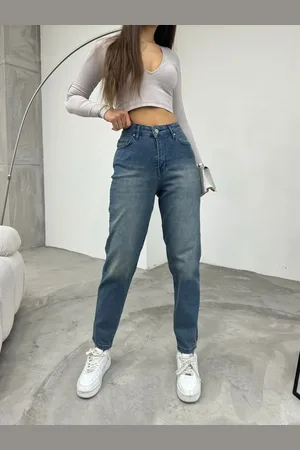 BİKELİFE Flexible/lycra-mom-jeans Mit Hoher Taille für Damen - 42