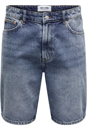 Only & Sons Jeans-shorts Onsfade Mittlere Taille Locker Geschnitten Shorts für Herren - 2XL
