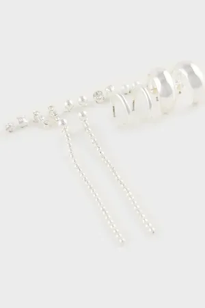 DeFacto 9-teilige Silberohrringe E4453axns für Damen - One Size