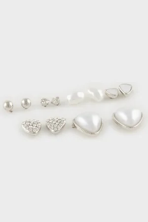 DeFacto Perlen-set Mit 6 Silberohrringen E3988axns für Damen - One Size