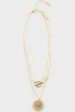 DeFacto Gemusterte 2-teilige Halskette E3994axns für Damen - One Size