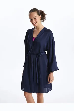 LC Waikiki Lcw Dream Morgenmantel Aus Einfarbigem Satin Mit Schalkragen für Damen - M