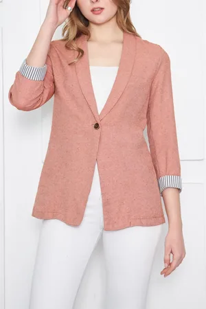 armonika Gestreifte Jacke Mit Einem Knopf Und Kachelärmeln für Damen - S