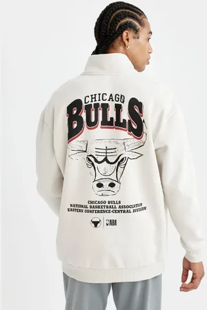 DeFacto Fit Nba Chicago Bulls Oversize Wide Fit Stehkragen Sweatshirt Mit Reißverschluss C9270ax24au für Herren - L