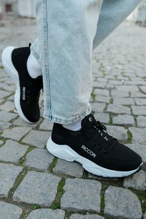 Riccon Schwarze Und Weiße Unisex-sneaker für Damen - 36
