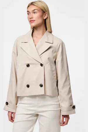 Pieces® Silberner Grauer Trenchcoat Und Mädchen - XL