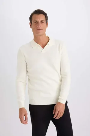 DeFacto Standard-fit-strickpullover Mit Normaler Passform Und Polokragen D4046ax24wn für Herren - XL