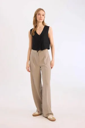 DeFacto Basic-hose Mit Hoher Taille Und Weitem Bein – 25sp für Damen - 36