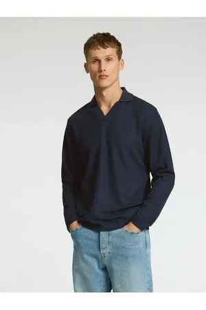 SELECTED Langarm-poloshirt Strick für Herren - S