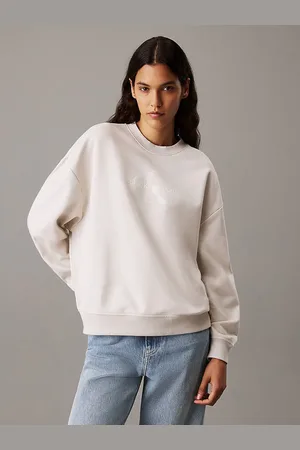 Calvin Klein Glänzendes Monologo-sweatshirt – Normaler Rundhalsausschnitt für Damen - XL