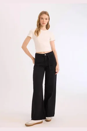 DeFacto Coool Gabardine-hose Mit Weitem Bein Und Hoher Taille E1794ax25sp für Damen - 36
