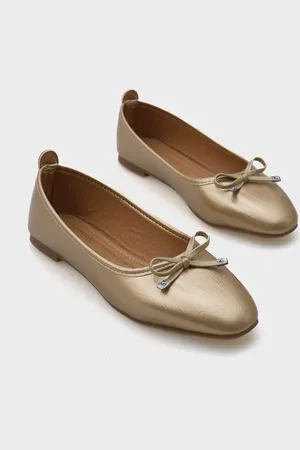 Capone Outfitters Hana Trend Ballerinas Mit Faltigem Muster In Gold für Damen - 39
