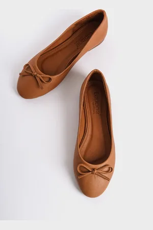 Capone Outfitters Ballerinas Aus Echtem Leder Mit Schleife Und Runder Spitze In Honigfarbe für Damen - 39