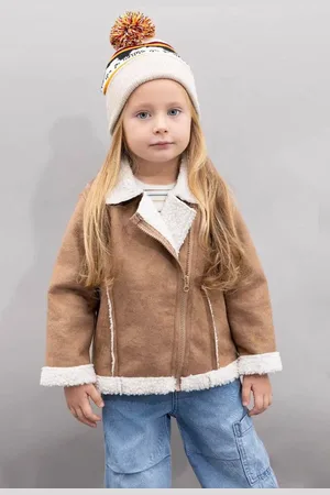 DeFacto Fleece-wildledermantel Für Babys – V-ausschnitt, Kunstfutter, Taschendetail C6578a524au für Damen - 18–24 Monate
