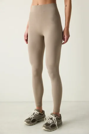 Penti Gestreifte Nerzfarbene Leggings für Damen - M/L