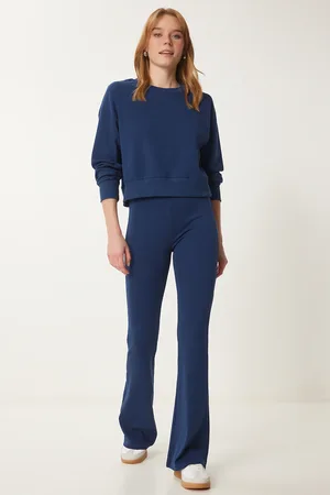 Happiness istanbul Marineblaues Trainingsanzug-set Mit Rundhalsausschnitt für Damen - 40